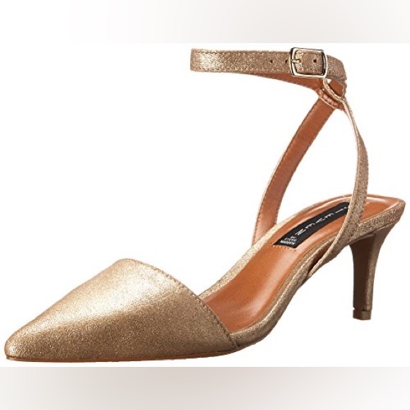 Steven by Steve Madden Caydence Dusty Gold Sparkle Kitten Heel Pumps Sz 6.5 - Picture 5 of 10